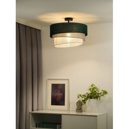 Duolla - Tvirtinamas sietynas TRIO 1xE27/15W/230V diametras 45 cm žalia/pilka/balta