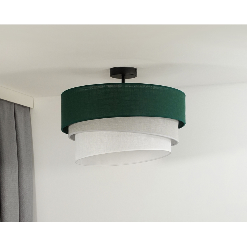 Duolla - Tvirtinamas sietynas TRIO 1xE27/15W/230V diametras 45 cm žalia/pilka/balta