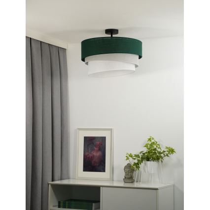 Duolla - Tvirtinamas sietynas TRIO 1xE27/15W/230V diametras 45 cm žalia/pilka/balta