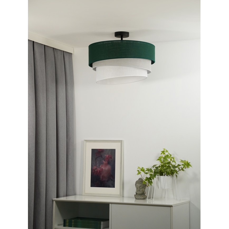 Duolla - Tvirtinamas sietynas TRIO 1xE27/15W/230V diametras 45 cm žalia/pilka/balta