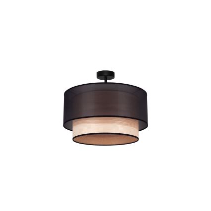 Duolla - Tvirtinamas sietynas WOOD BOHO 1xE27/15W/230V diametras 45 cm juoda/smėlio spalva