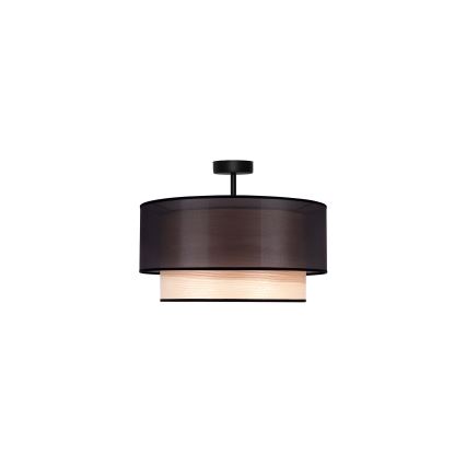 Duolla - Tvirtinamas sietynas WOOD BOHO 1xE27/15W/230V diametras 45 cm juoda/smėlio spalva