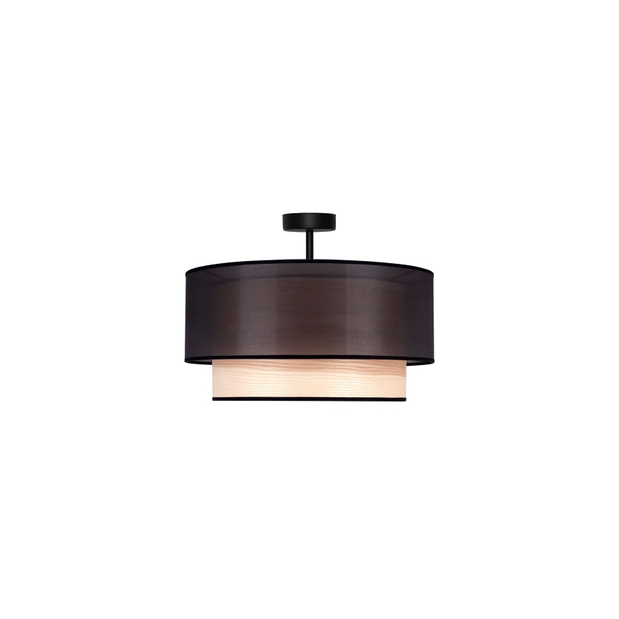 Duolla - Tvirtinamas sietynas WOOD BOHO 1xE27/15W/230V diametras 45 cm juoda/smėlio spalva