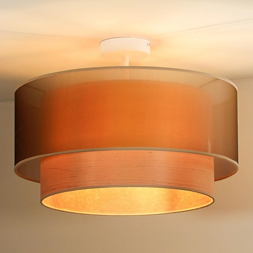 Duolla - Tvirtinamas sietynas WOOD BOHO 1xE27/15W/230V diametras 45 cm varis/smėlio spalva
