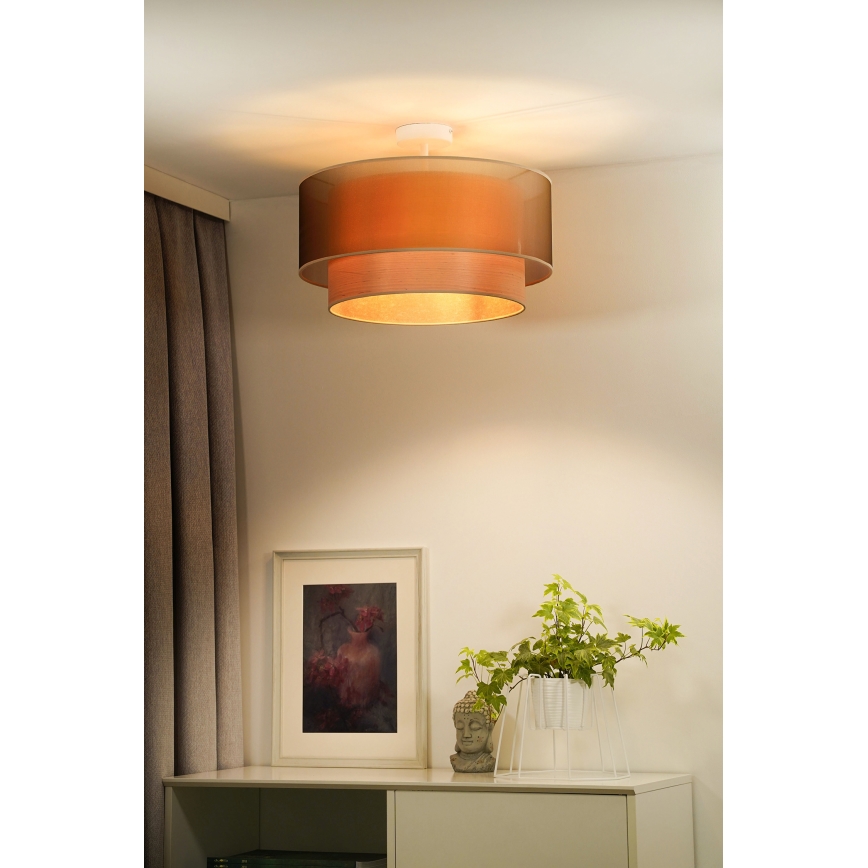 Duolla - Tvirtinamas sietynas WOOD BOHO 1xE27/15W/230V diametras 45 cm varis/smėlio spalva