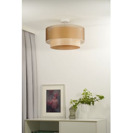 Duolla - Tvirtinamas sietynas WOOD BOHO 1xE27/15W/230V diametras 45 cm varis/smėlio spalva