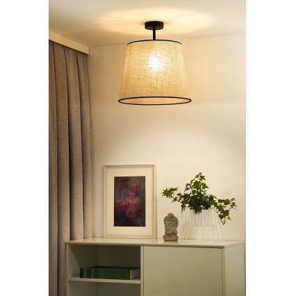 Duolla - Tvirtinamas sietynas YUTE 1xE27/15W/230V diametras 38 cm pilka/juoda