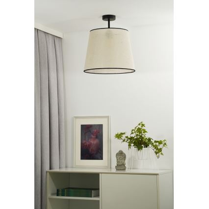 Duolla - Tvirtinamas sietynas YUTE 1xE27/15W/230V diametras 38 cm pilka/juoda