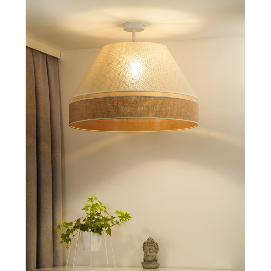 Duolla - Tvirtinamas sietynas YUTE AVIGNON 1xE27/15W/230V diametras 60 cm kreminė/smėlio spalva