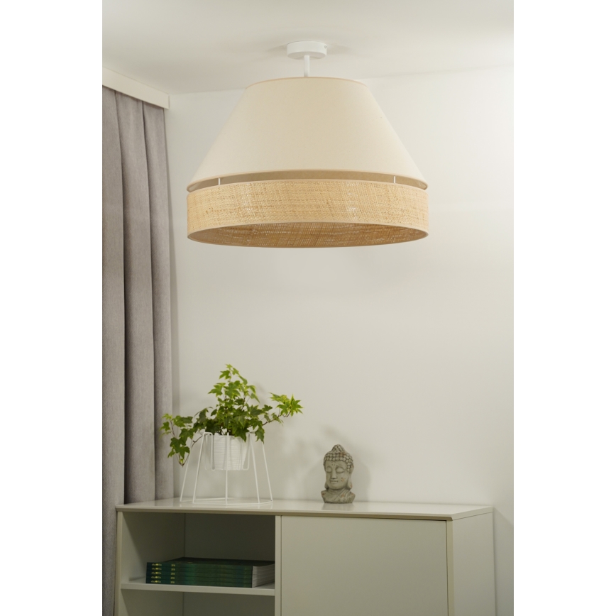Duolla - Tvirtinamas sietynas YUTE AVIGNON 1xE27/15W/230V diametras 60 cm kreminė/smėlio spalva