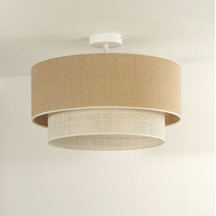 Duolla - Tvirtinamas sietynas YUTE BOHO 3xE27/15W/230V diametras 60 cm ruda/kreminė