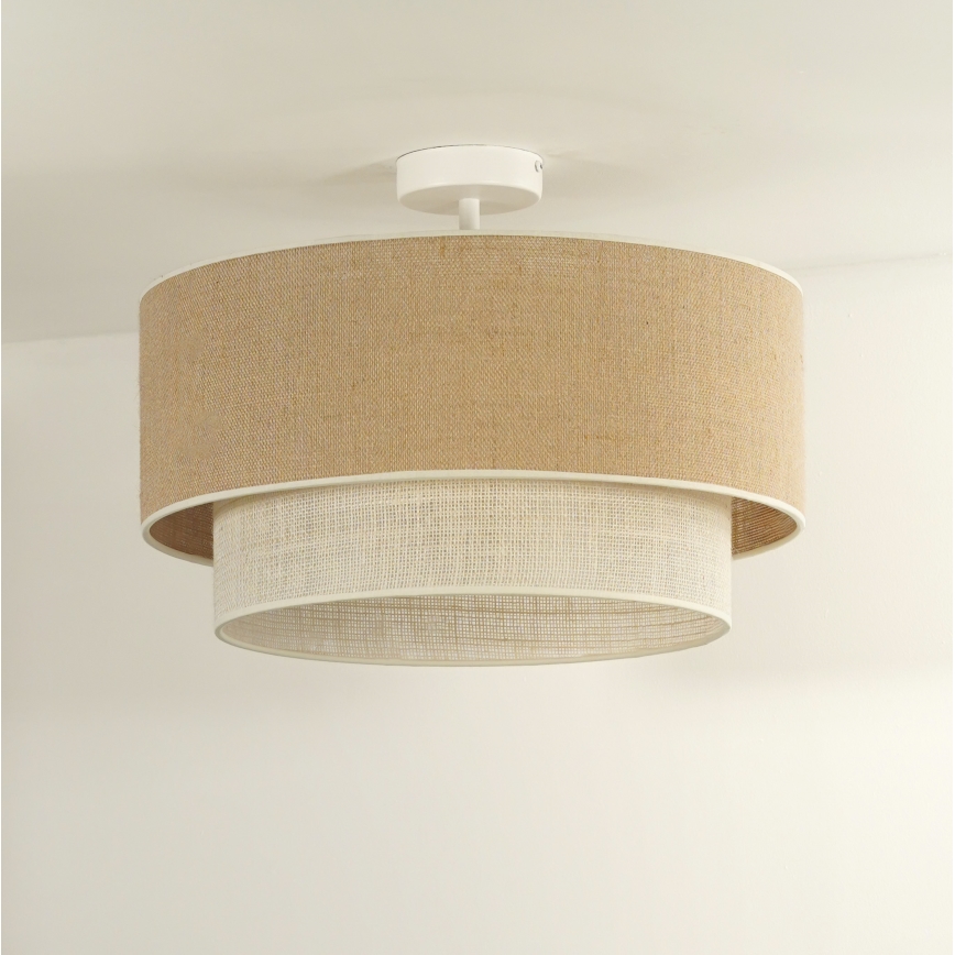 Duolla - Tvirtinamas sietynas YUTE BOHO 3xE27/15W/230V diametras 60 cm ruda/kreminė