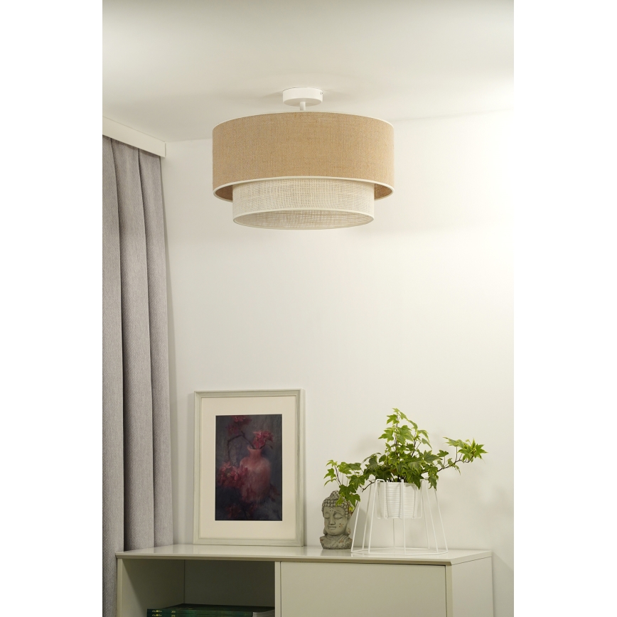 Duolla - Tvirtinamas sietynas YUTE BOHO 3xE27/15W/230V diametras 60 cm ruda/kreminė