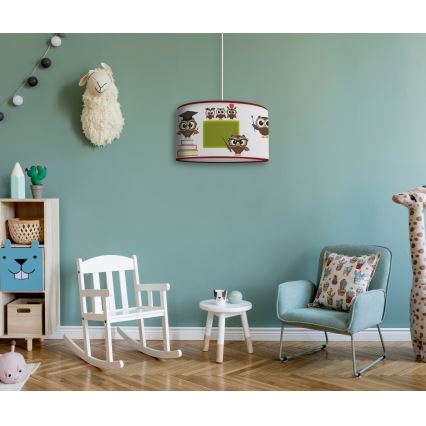 Duolla - Vaikiškas pakabinamas sietynas OWLS MULTI 1xE27/15W/230V diametras 35 cm