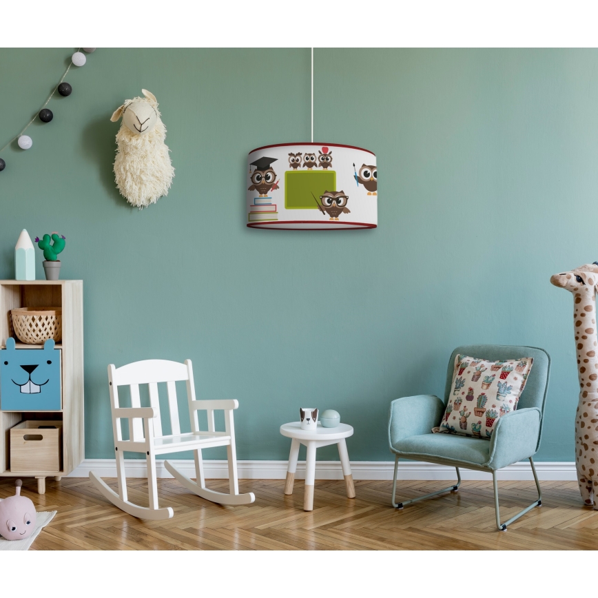 Duolla - Vaikiškas pakabinamas sietynas OWLS MULTI 1xE27/15W/230V diametras 35 cm