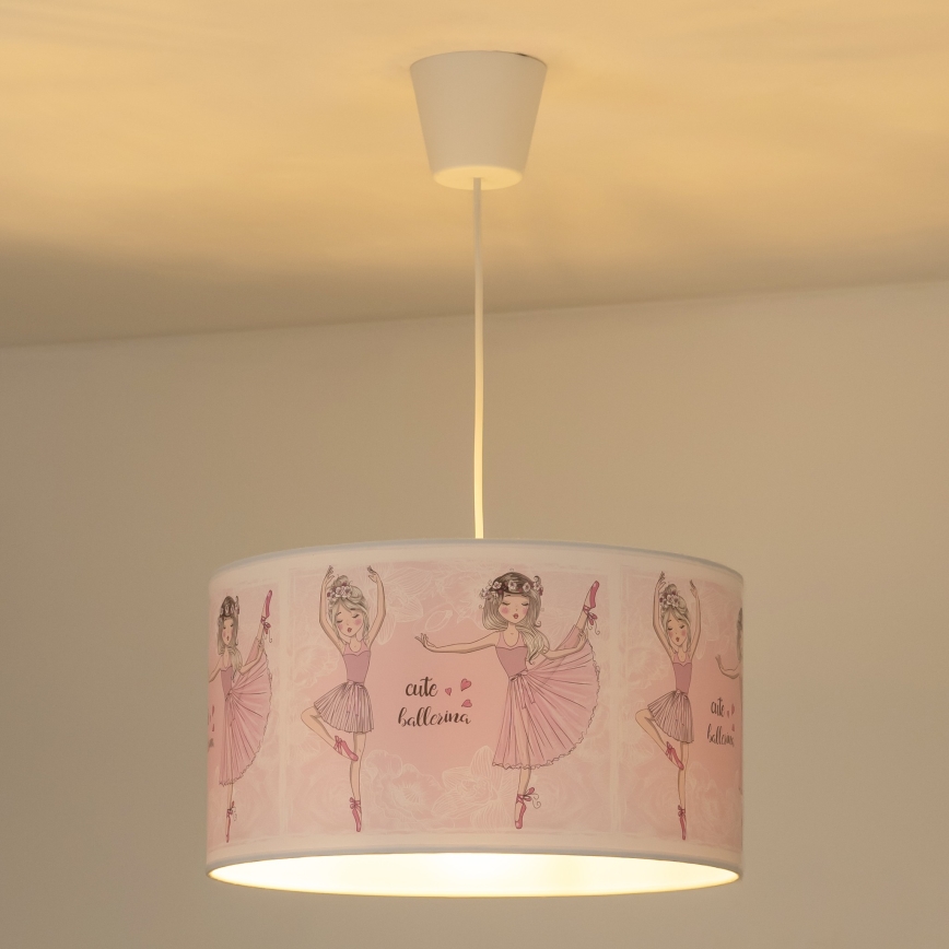 Duolla - Vaikiškas pakabinamas sietynas PRINT M 1xE27/40W/230V diametras 35 cm balerinos