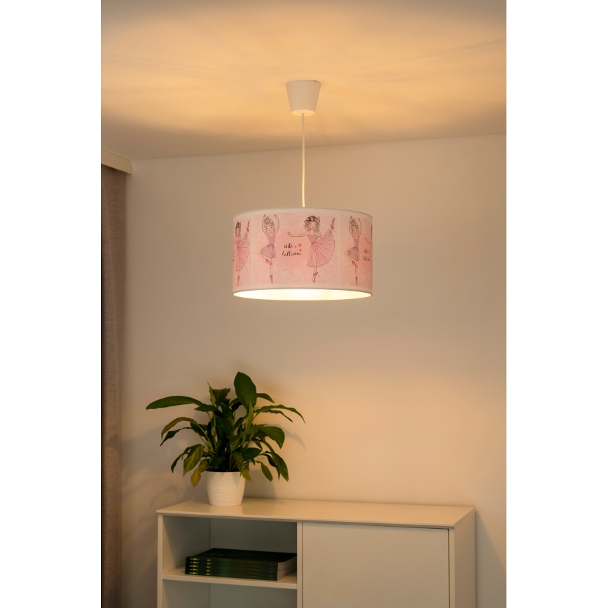 Duolla - Vaikiškas pakabinamas sietynas PRINT M 1xE27/40W/230V diametras 35 cm balerinos