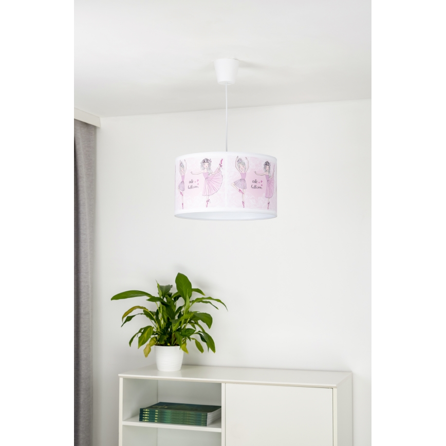 Duolla - Vaikiškas pakabinamas sietynas PRINT M 1xE27/40W/230V diametras 35 cm balerinos