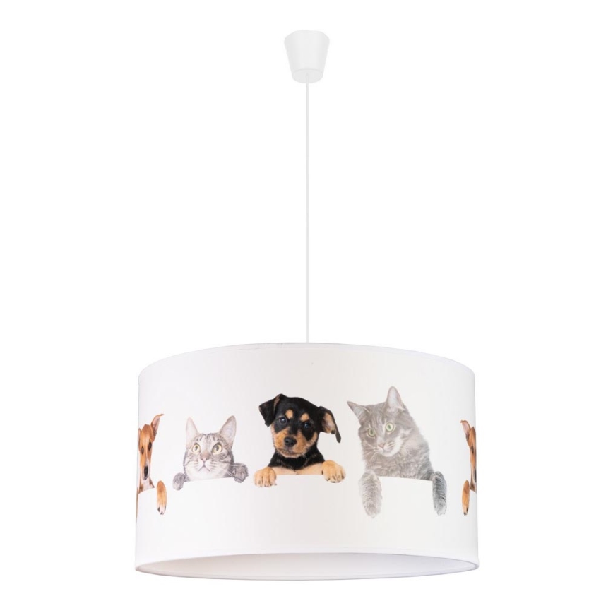 Duolla - Vaikiškas pakabinamas sietynas PRINT M 1xE27/40W/230V diametras 35 cm gyvūnai