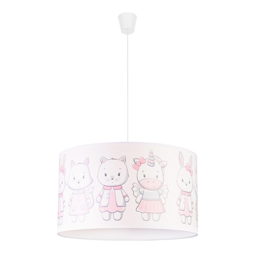 Duolla - Vaikiškas pakabinamas sietynas PRINT M 1xE27/40W/230V diametras 35 cm gyvūnai