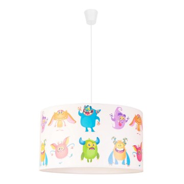 Duolla - Vaikiškas pakabinamas sietynas PRINT M 1xE27/40W/230V diametras 35 cm troliai
