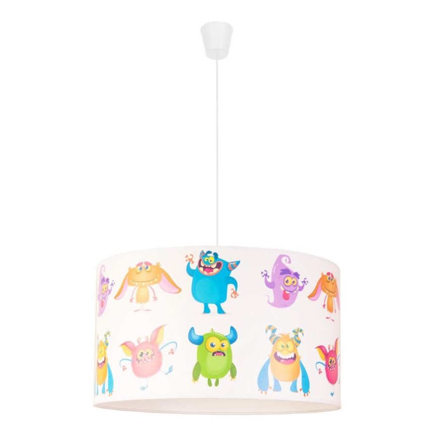 Duolla - Vaikiškas pakabinamas sietynas PRINT M 1xE27/40W/230V diametras 35 cm troliai