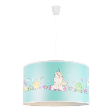 Duolla - Vaikiškas pakabinamas sietynas UNICORN 1xE27/15W/230V diametras 35 cm