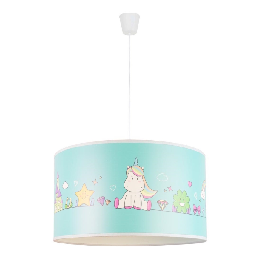 Duolla - Vaikiškas pakabinamas sietynas UNICORN 1xE27/15W/230V diametras 35 cm