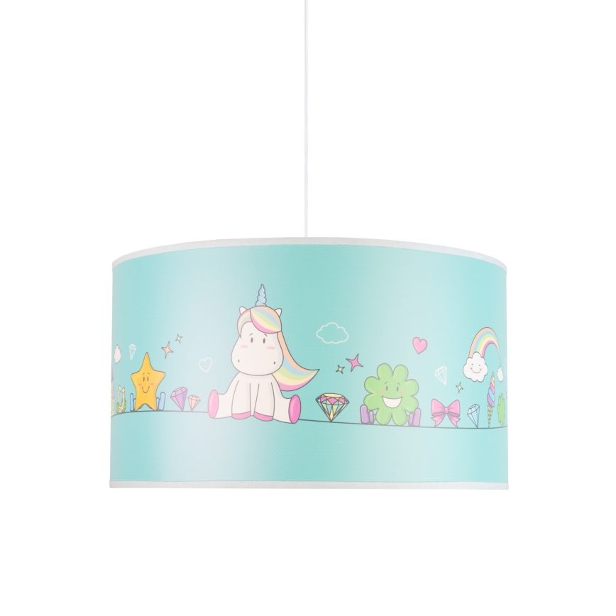 Duolla - Vaikiškas pakabinamas sietynas UNICORN 1xE27/15W/230V diametras 35 cm