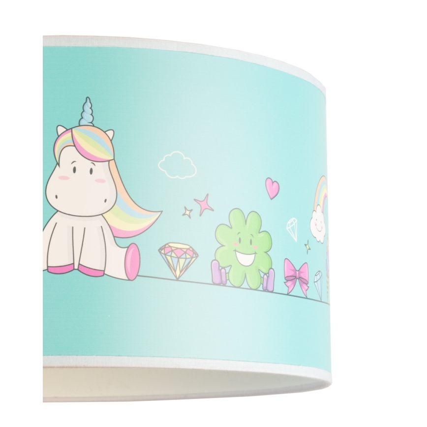 Duolla - Vaikiškas pakabinamas sietynas UNICORN 1xE27/15W/230V diametras 35 cm