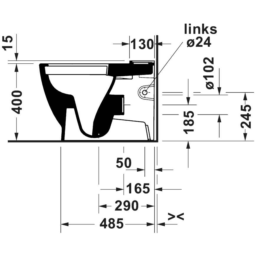Duravit 20600900002 - kombinuotas unitazas D-CODE, keramika / blizgi balta