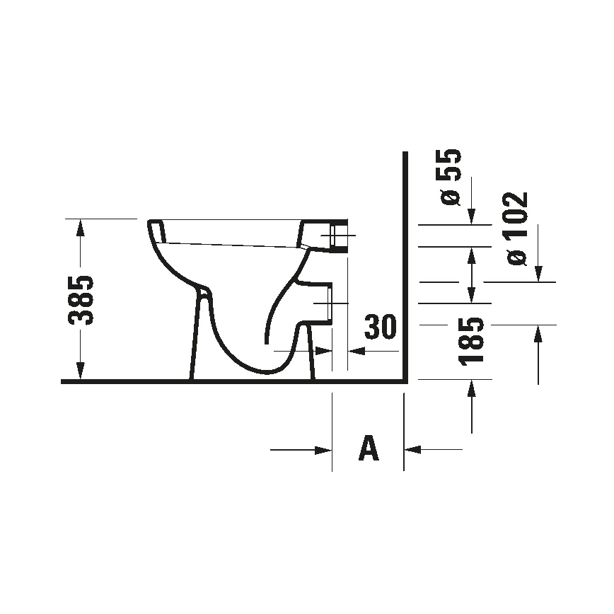 Duravit 21080900002 - Pastatomas unitazas D-CODE keramika/blizgi balta