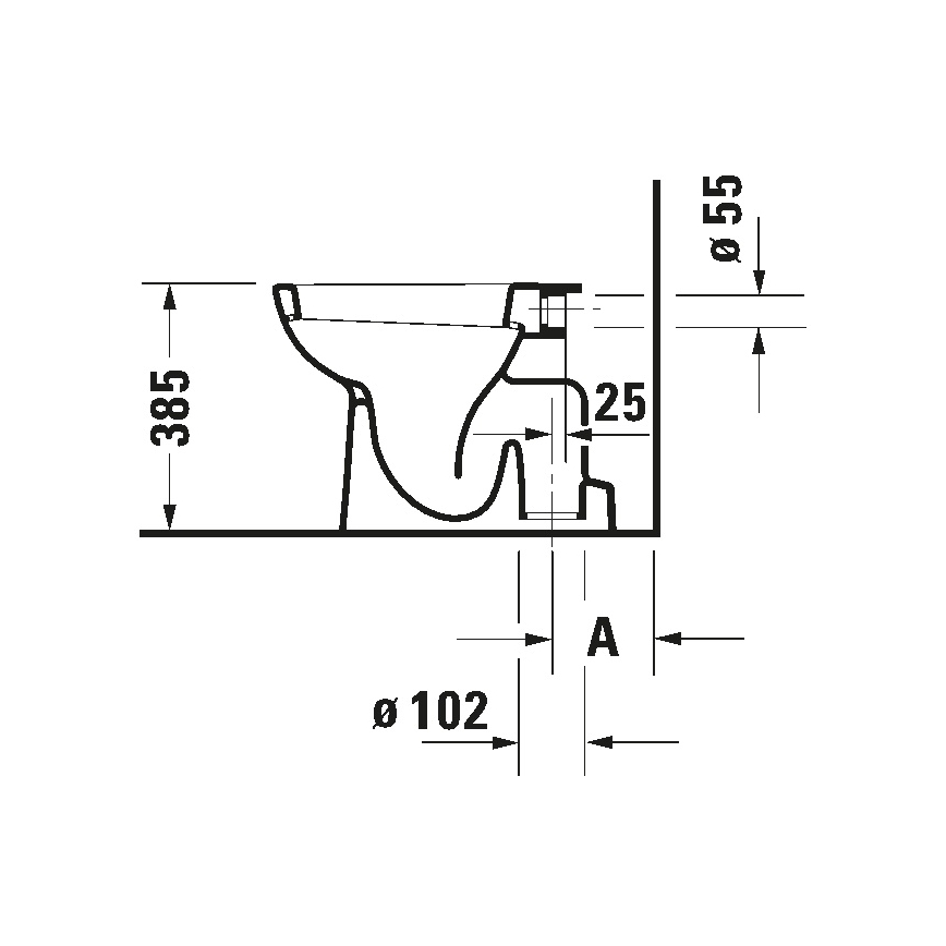 Duravit 21100100002 - stovintis klozetas D-CODE keramika/blizgi balta