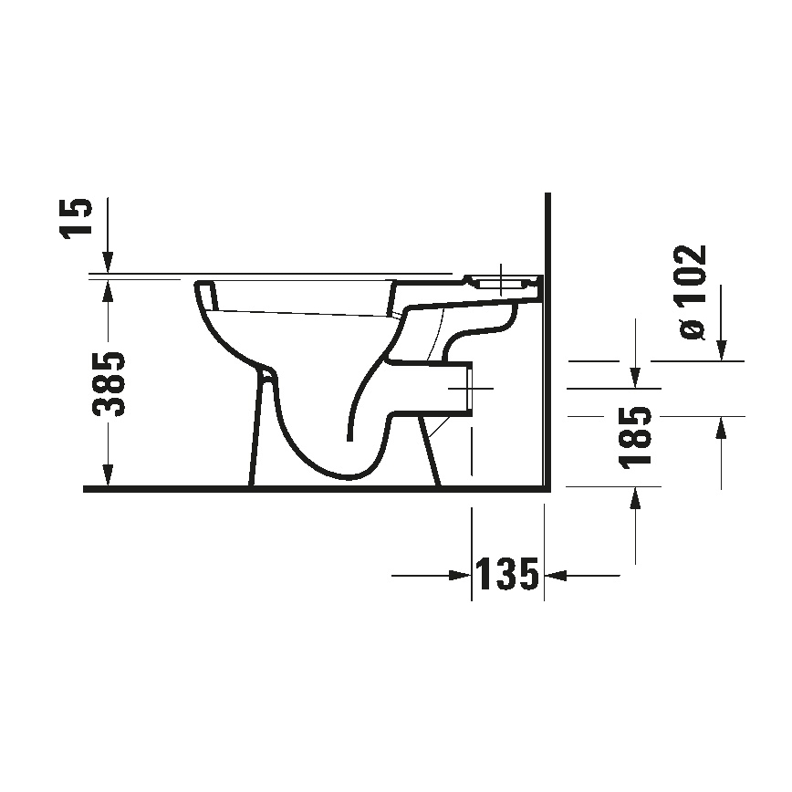Duravit 21110900002 - D-CODE kombinuotas WC, keramika/blizgi balta