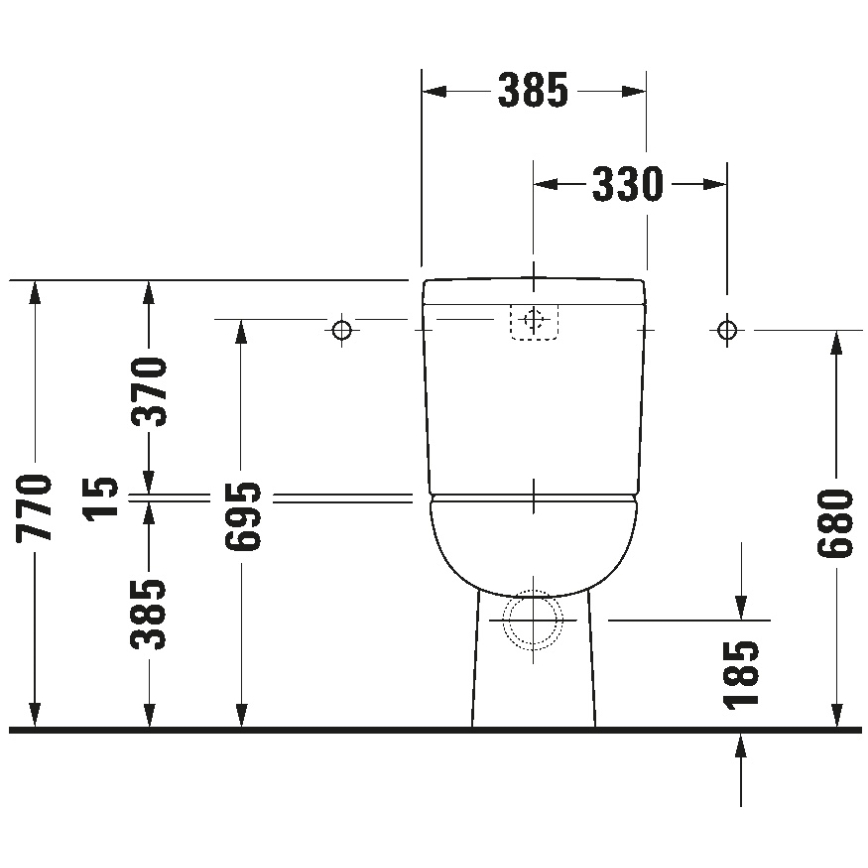 Duravit 21110900002 - D-CODE kombinuotas WC, keramika/blizgi balta