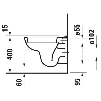 Duravit 22110900002 - Pakabinamas unitazas D-CODE keramika/blizgi balta