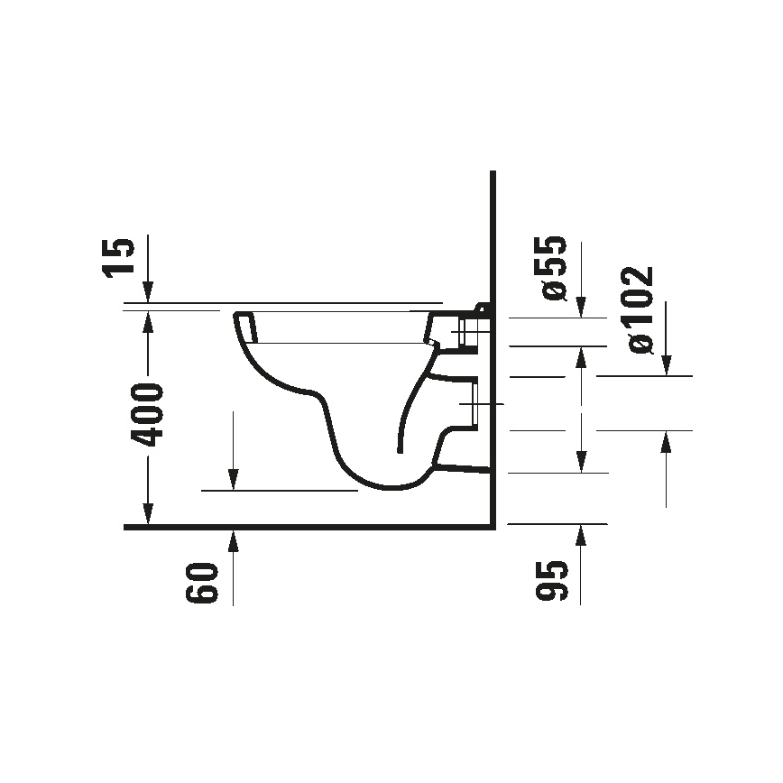 Duravit 22110900002 - Pakabinamas unitazas D-CODE keramika/blizgi balta