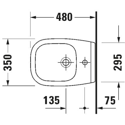 Duravit 22371500002 - Pakabinamas bidė D-CODE keramika/blizgi balta