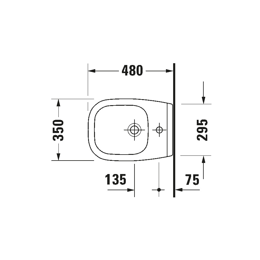 Duravit 22371500002 - Pakabinamas bidė D-CODE keramika/blizgi balta