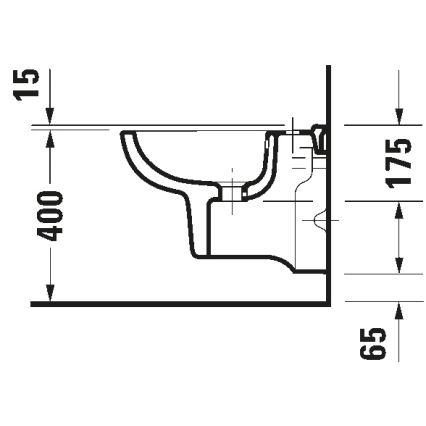 Duravit 22371500002 - Pakabinamas bidė D-CODE keramika/blizgi balta