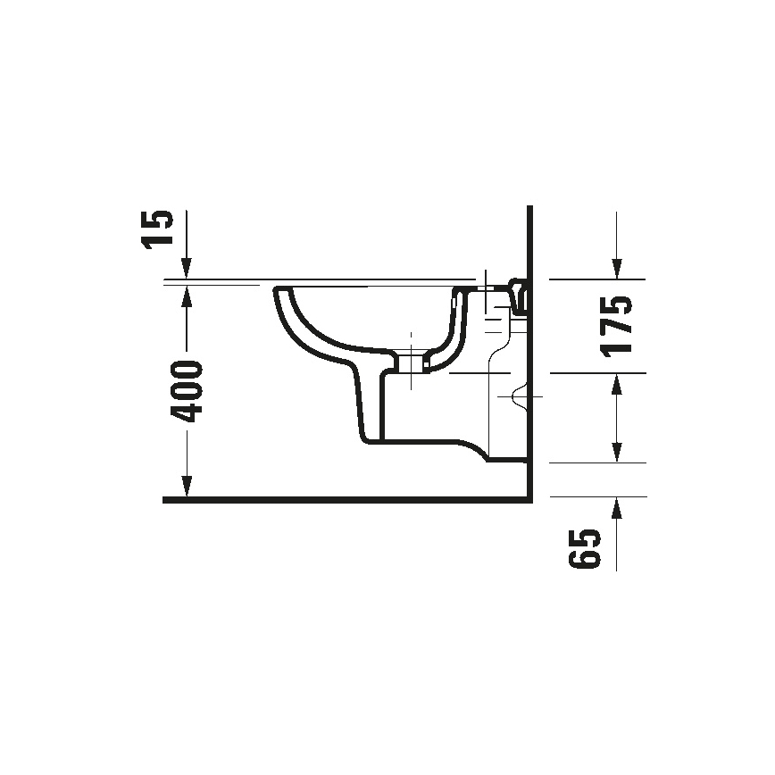 Duravit 22371500002 - Pakabinamas bidė D-CODE keramika/blizgi balta