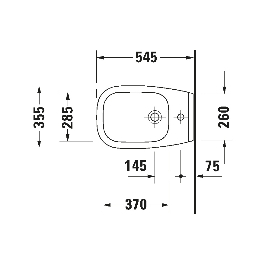 Duravit 22571500002 - Pakabinama bidė D-CODE keramika/blizgi balta