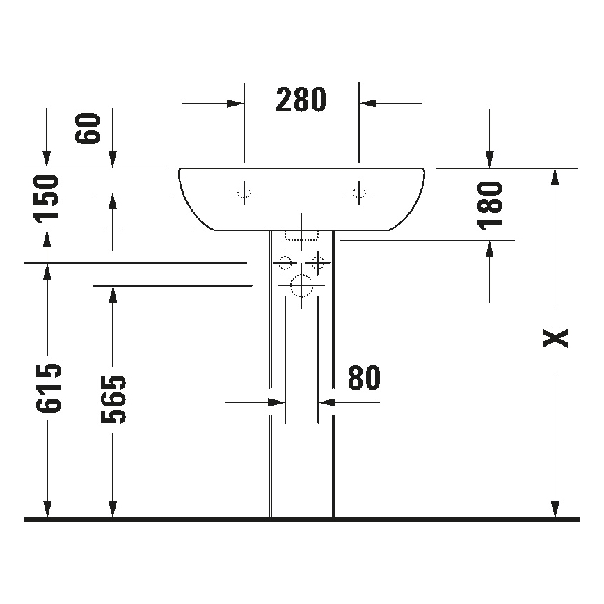 Duravit 23106000002 - Pakabinamas praustuvas D-CODE 60x46 cm keramika/blizgi balta