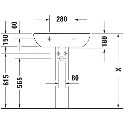 Duravit 23106500002 - Pakabinamas praustuvas D-CODE 65x50 cm keramika/blizgi balta