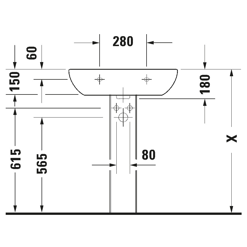Duravit 23106500002 - Pakabinamas praustuvas D-CODE 65x50 cm keramika/blizgi balta