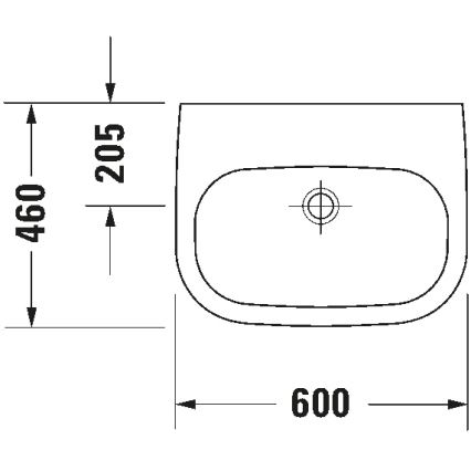 Duravit 23116000702 - Pakabinamas praustuvas D-CODE 60x46 cm keramika/blizgi balta