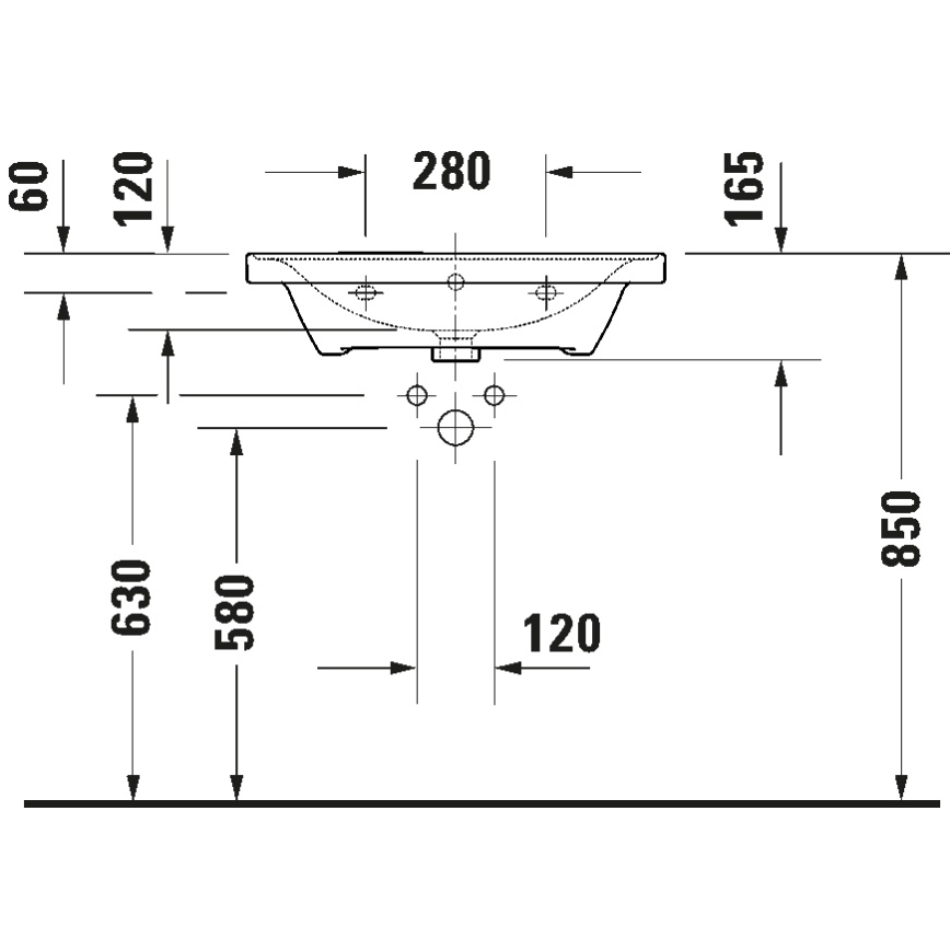 Duravit 2367650060 - pakabinamas praustuvas D-NEO 65x48 cm keramika/blizgi balta
