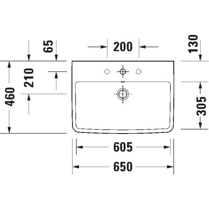 Duravit 23756500002 - Pakabinamas praustuvas D-NEO 65x46 cm keramika/blizgi balta
