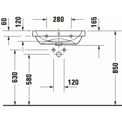 Duravit 23986000002 - Kabinamasis praustuvas D-CODE 60x46 cm keramika/blizgi balta