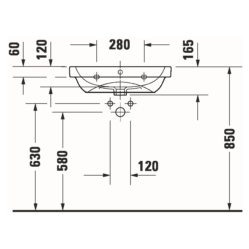 Duravit 23986000002 - Kabinamasis praustuvas D-CODE 60x46 cm keramika/blizgi balta